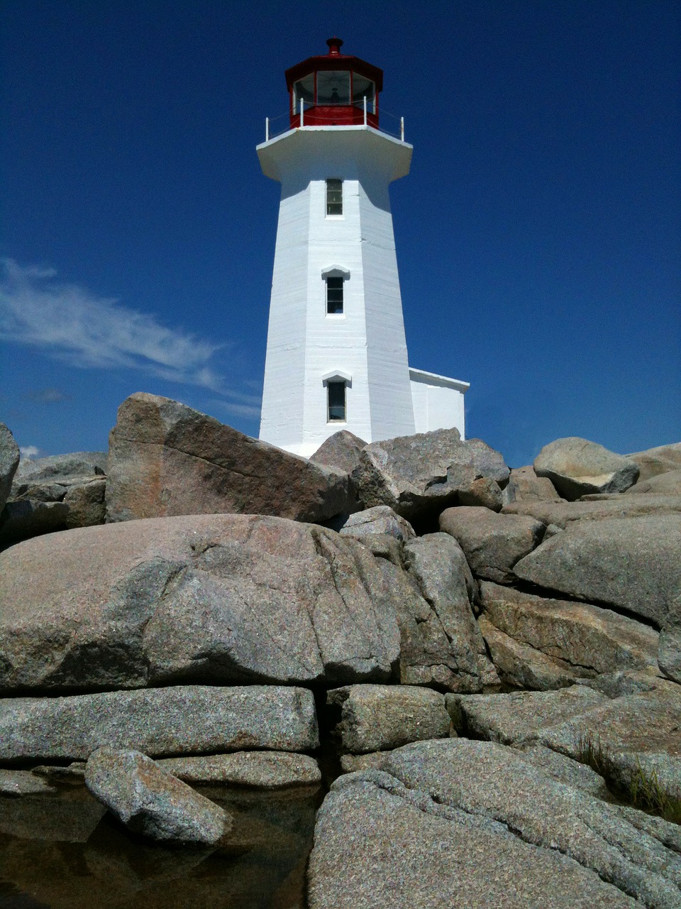 lighthouse nova scotia rocks free photo