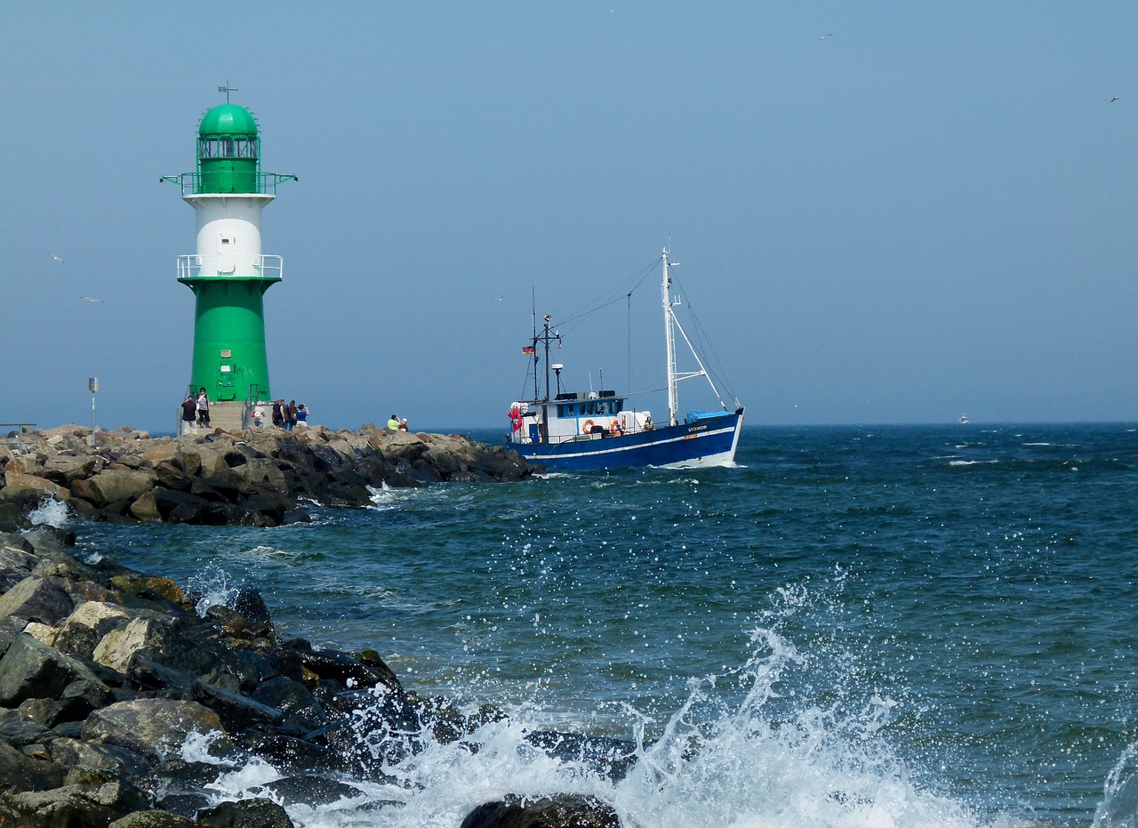 lighthouse warnemünde baltic sea free photo