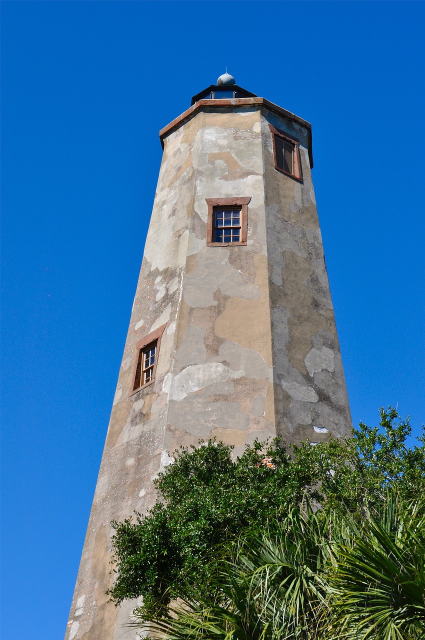 lighthouse blue sky blue free photo