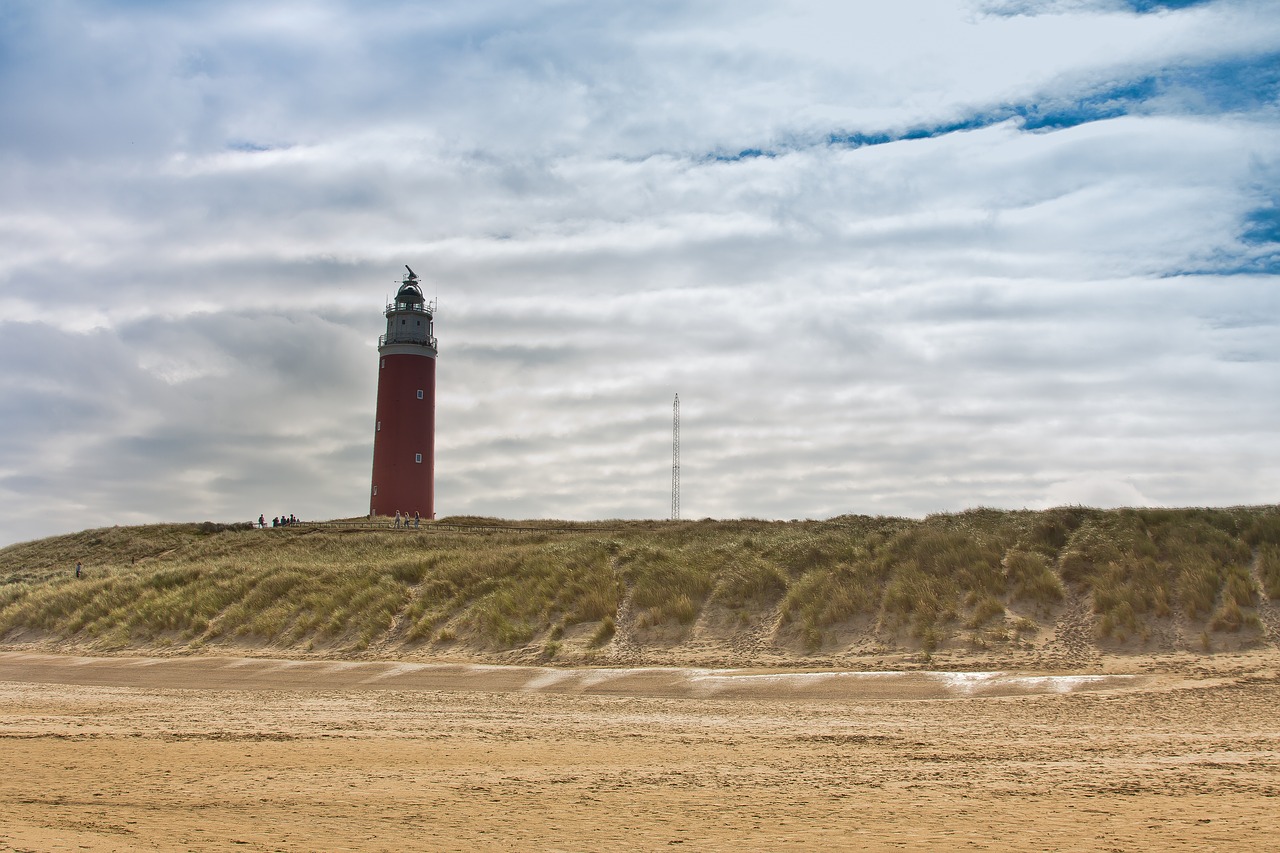 lighthouse grass dunes free photo