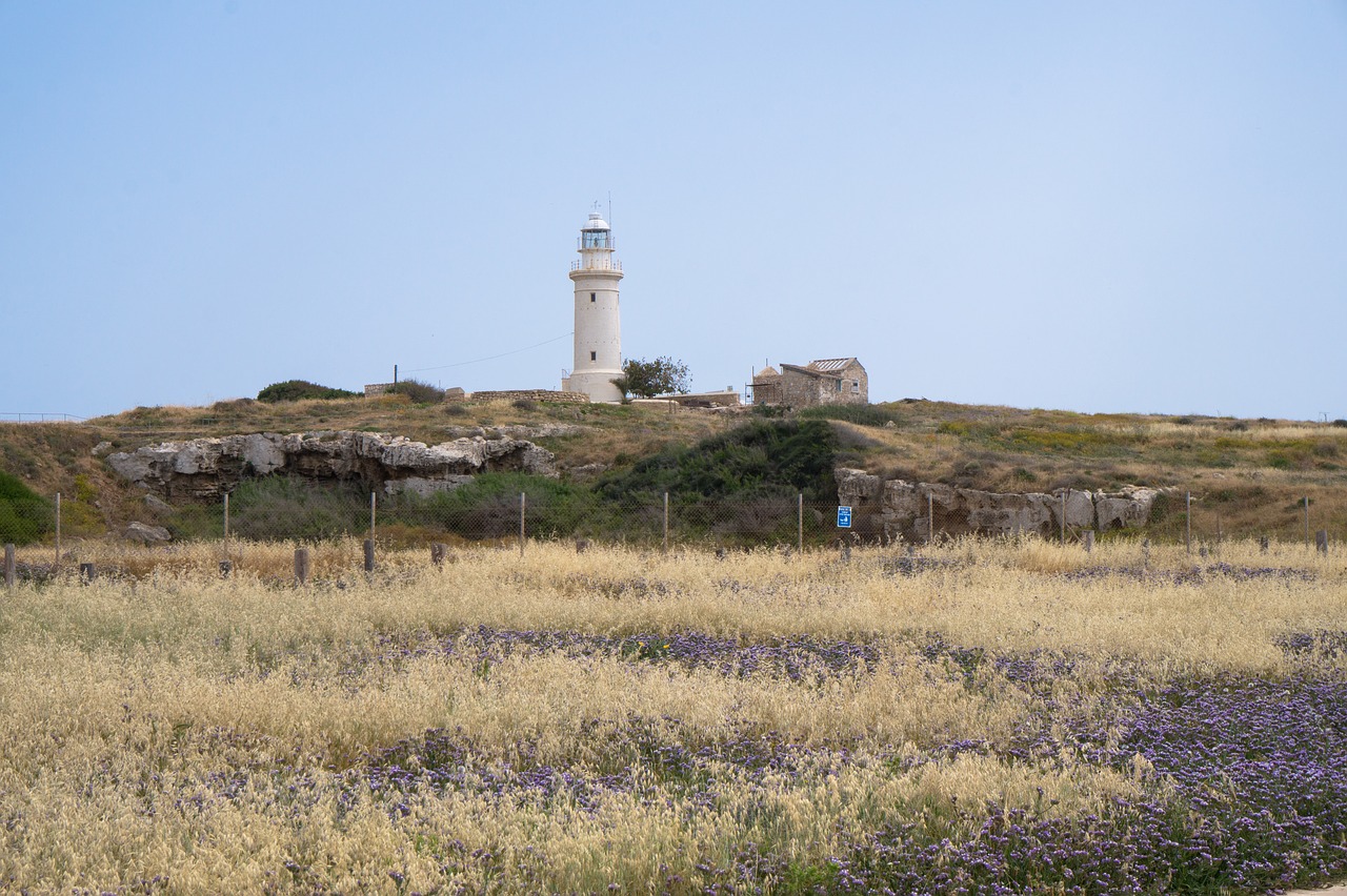 lighthouse cyprus sky free photo