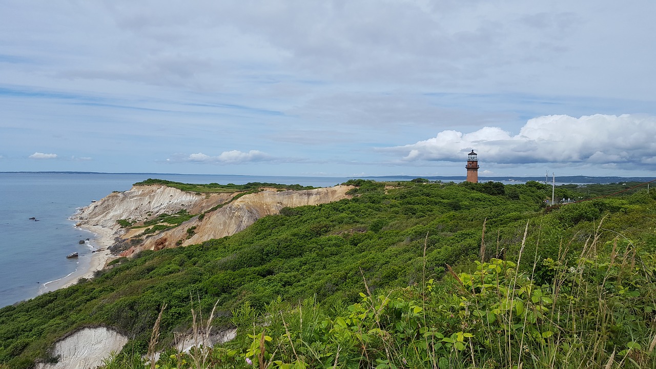 lighthouse martha's vineyard ocean free photo