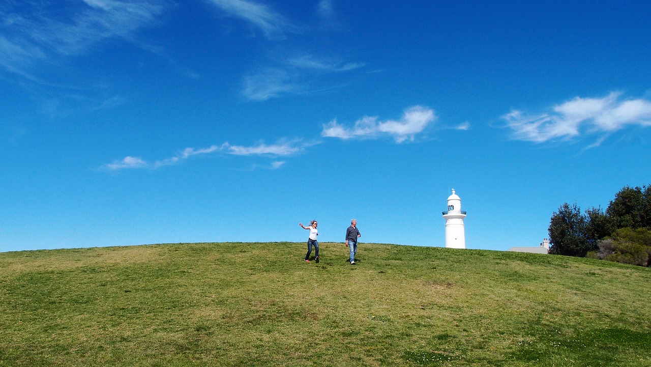 lighthouse grass hill free photo