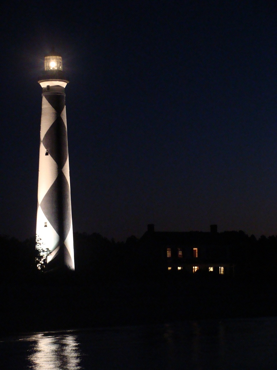 lighthouse cape lookout night free photo