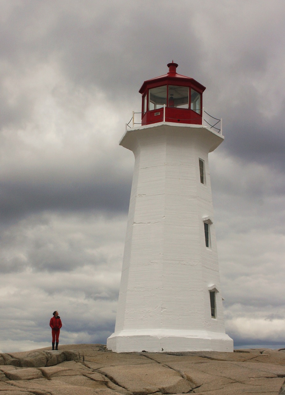 lighthouse red white free photo