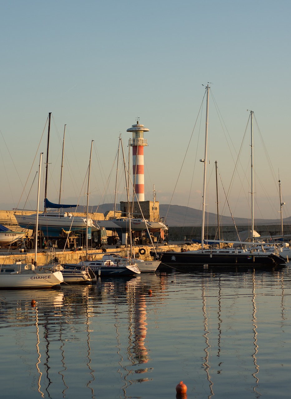 lighthouse port burgas beacon free photo