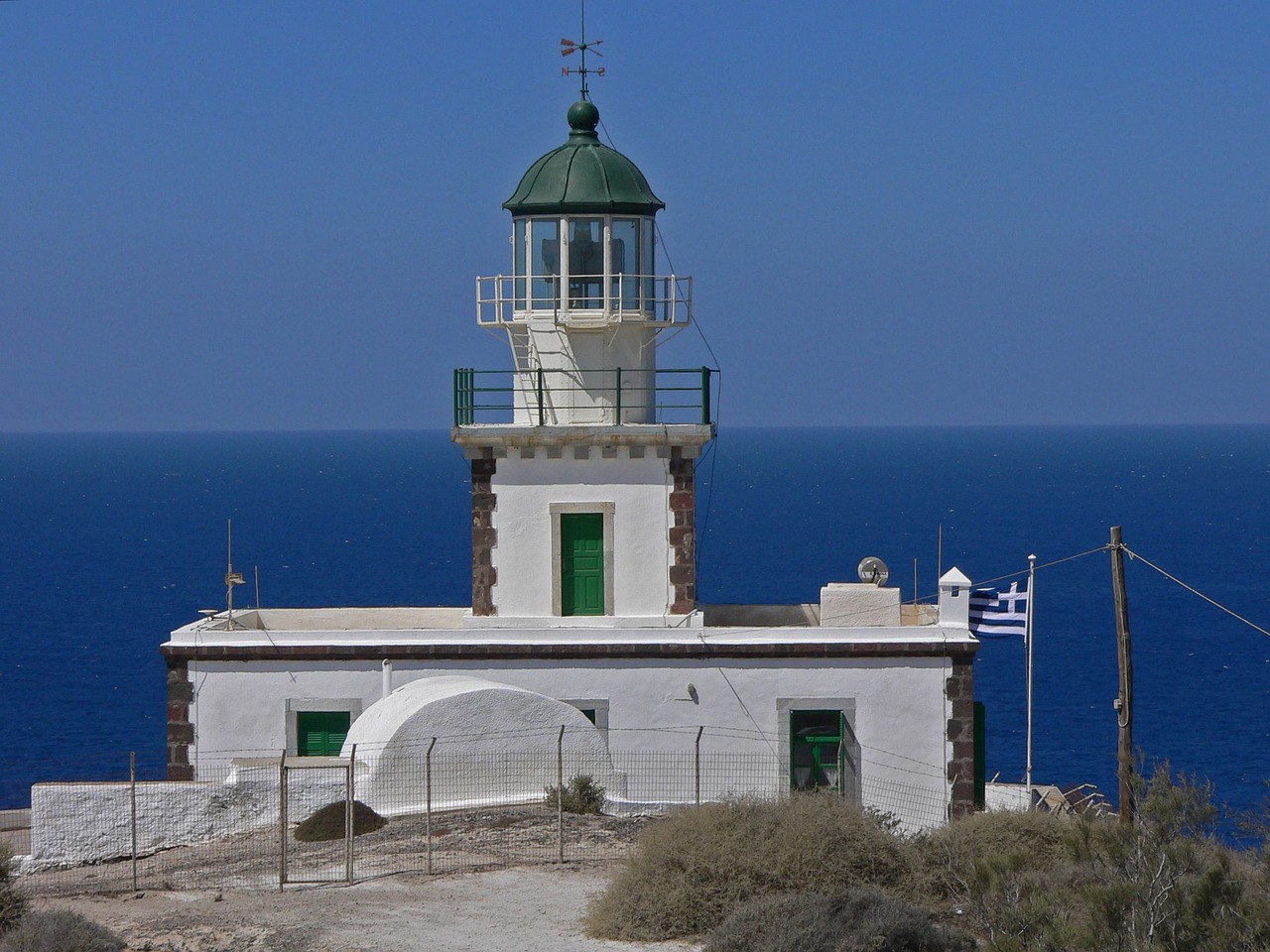 lighthouse santorini landscape free photo