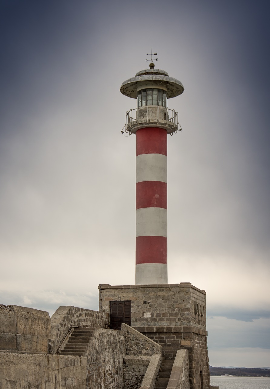 lighthouse port burgas free photo