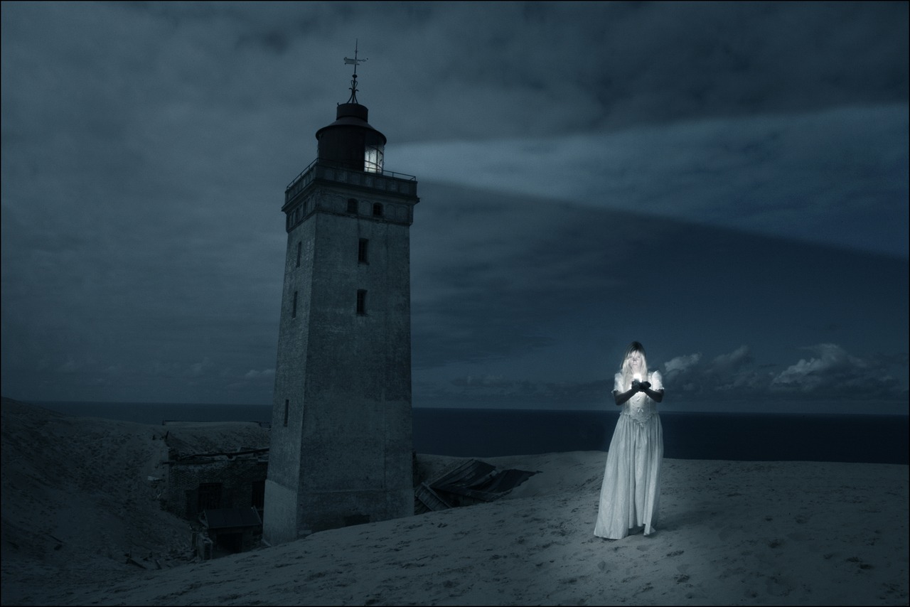 lighthouse girl woman free photo