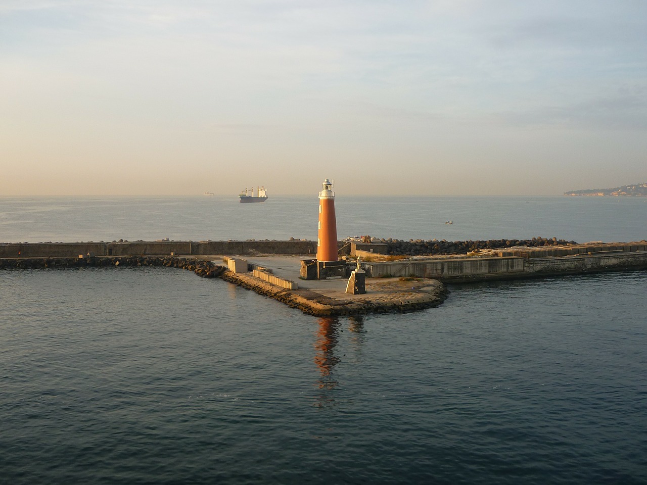 lighthouse naples port free photo