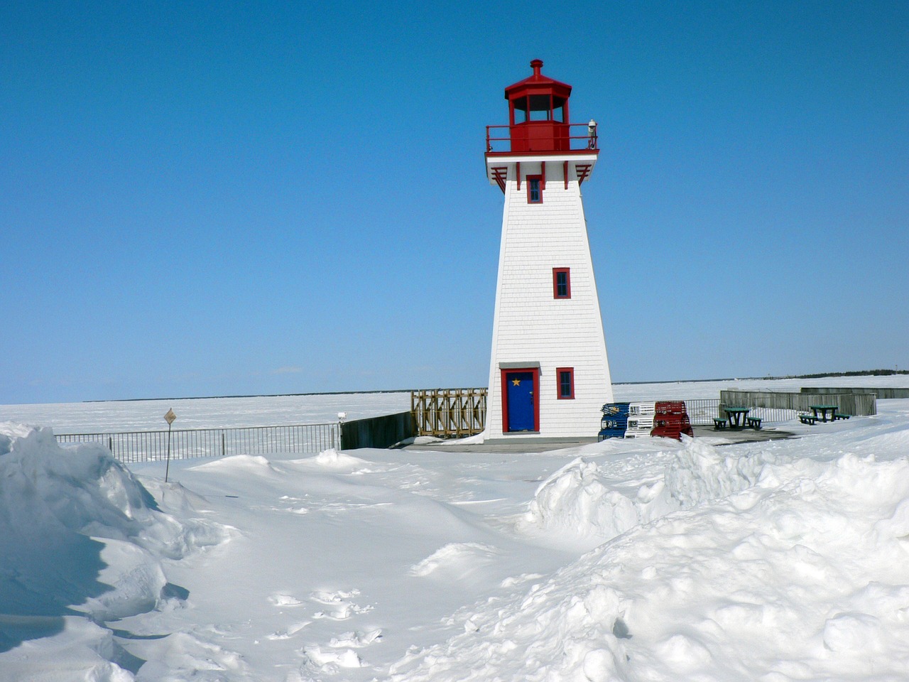 lighthouse snow canada free photo
