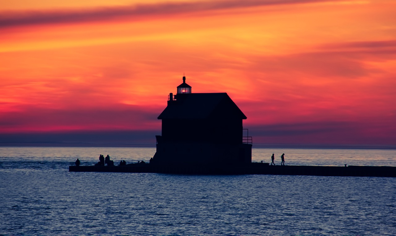 lighthouse sky clouds free photo