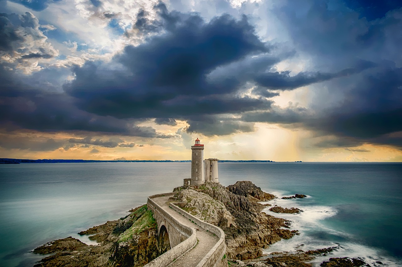 lighthouse coast sea free photo