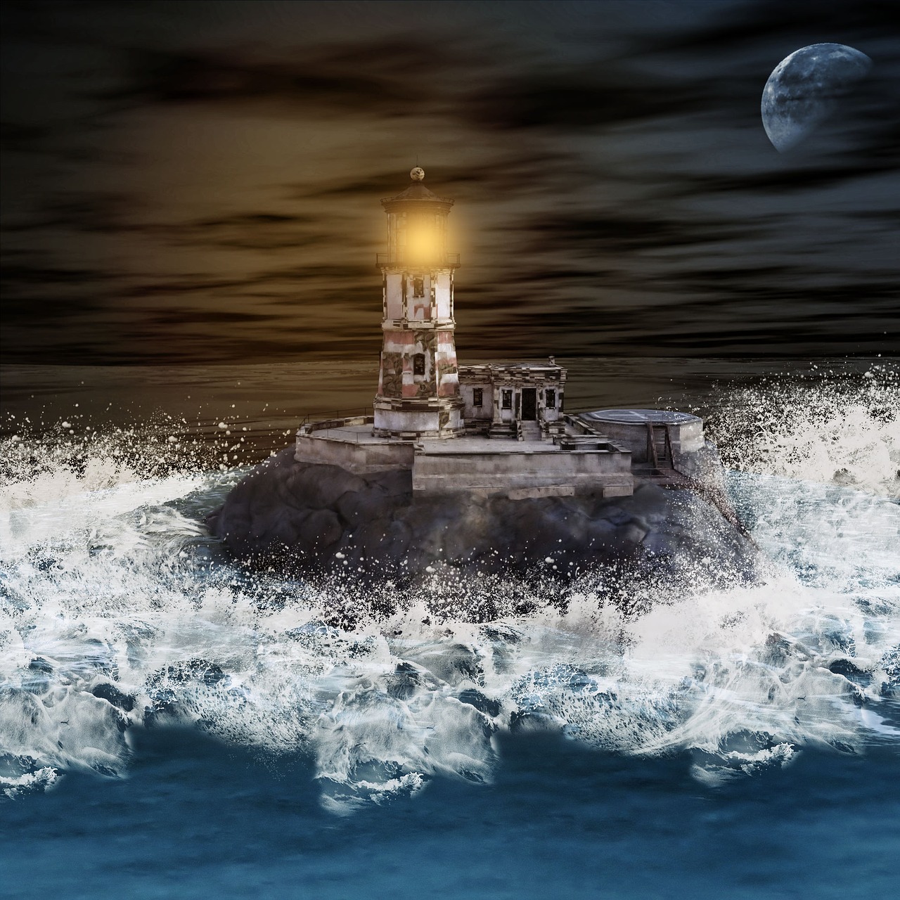 lighthouse sea ocean free photo