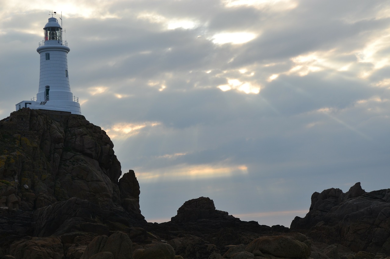 lighthouse jersey seaside free photo