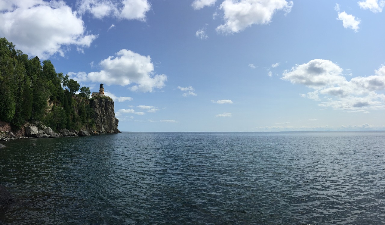 lighthouse split rock lake superior free photo