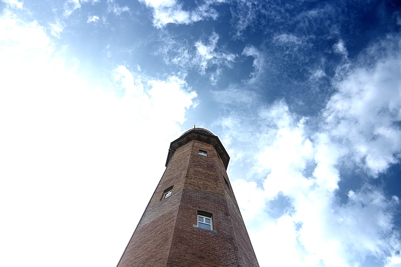 lighthouse sky clouds free photo