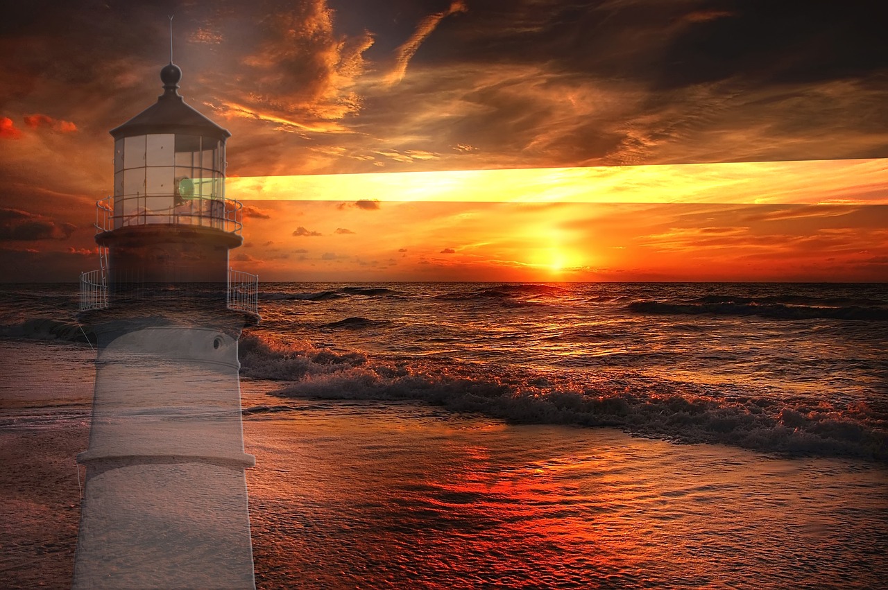 lighthouse sky sea free photo