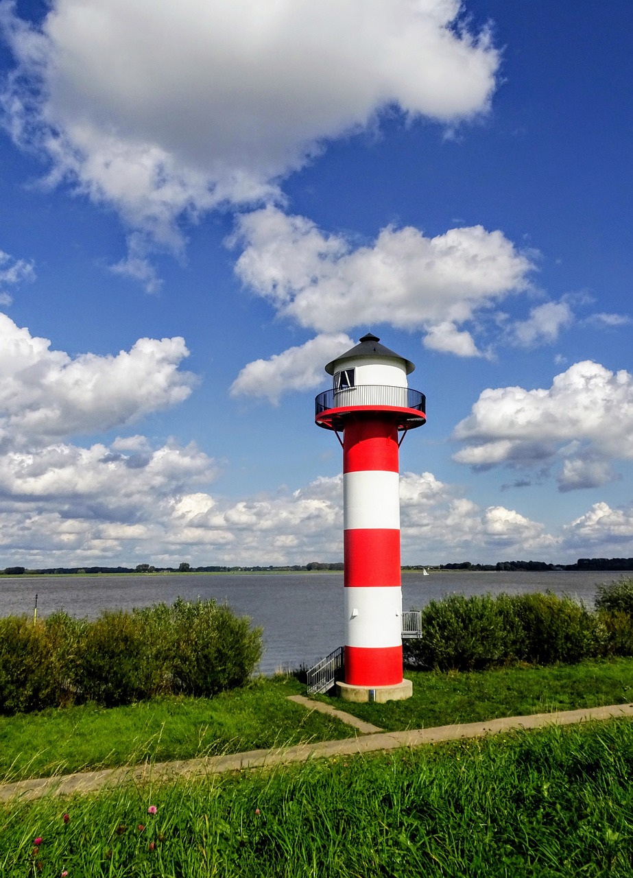 lighthouse elbe river free photo