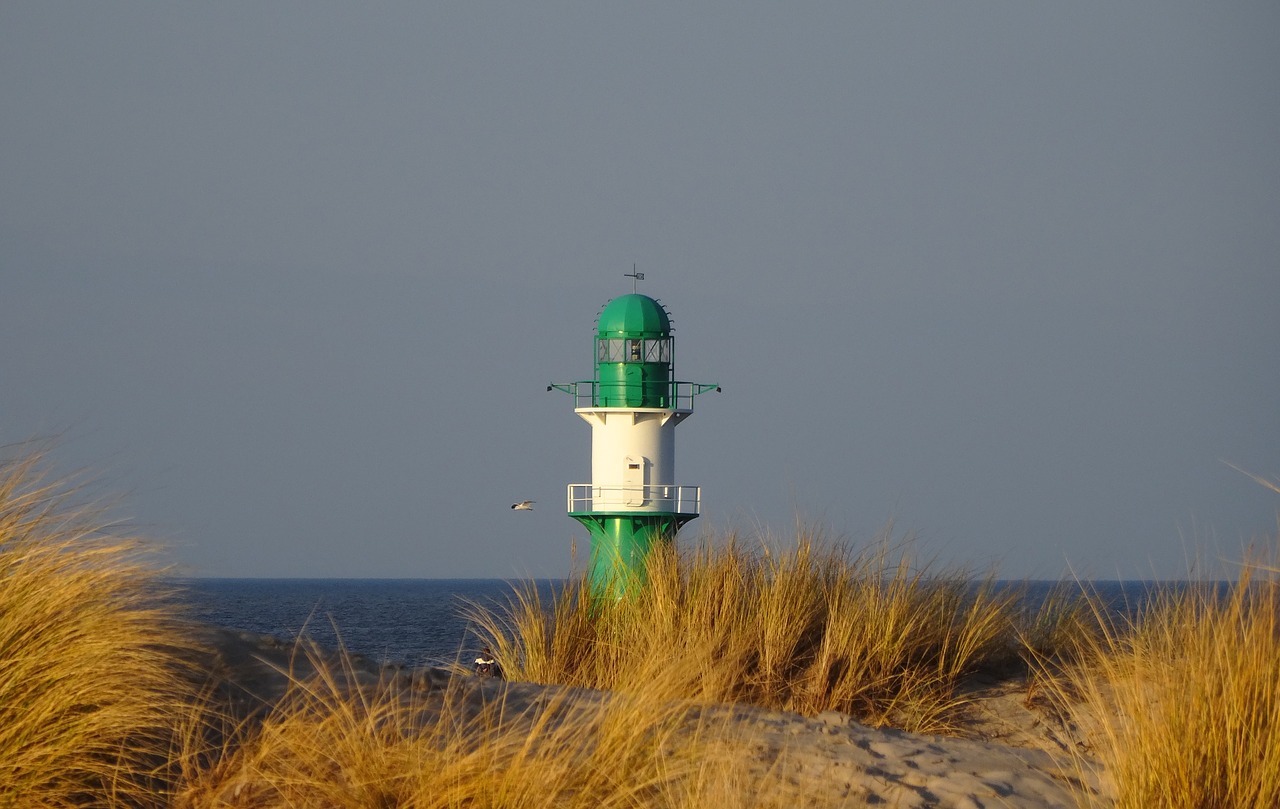 lighthouse baltic sea warnemünde free photo