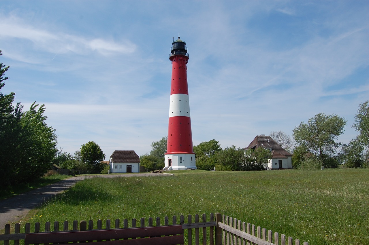 lighthouse grass sky free photo