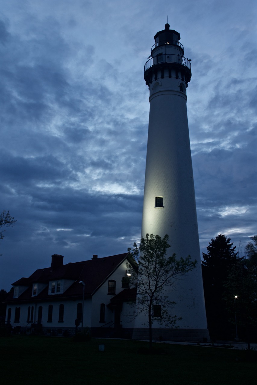 lighthouse  night  clouds free photo