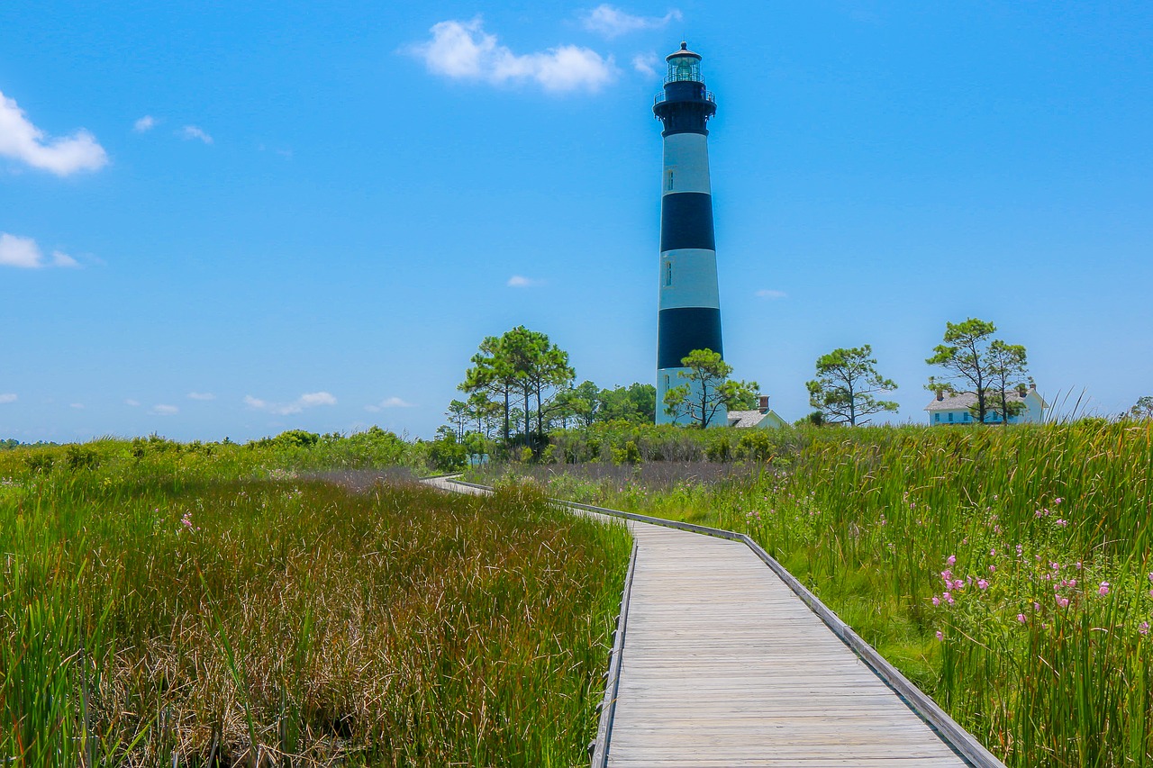 lighthouse  blue  outer banks free photo
