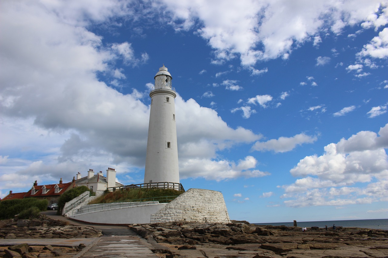 lighthouse  st marys  seaside free photo