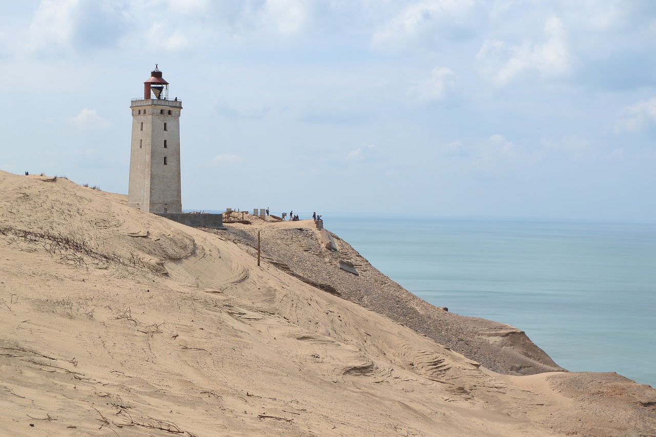 lighthouse  denmark  dune free photo