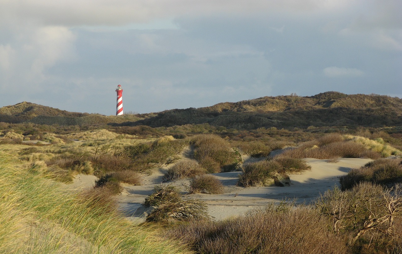 lighthouse  dunes  sea free photo