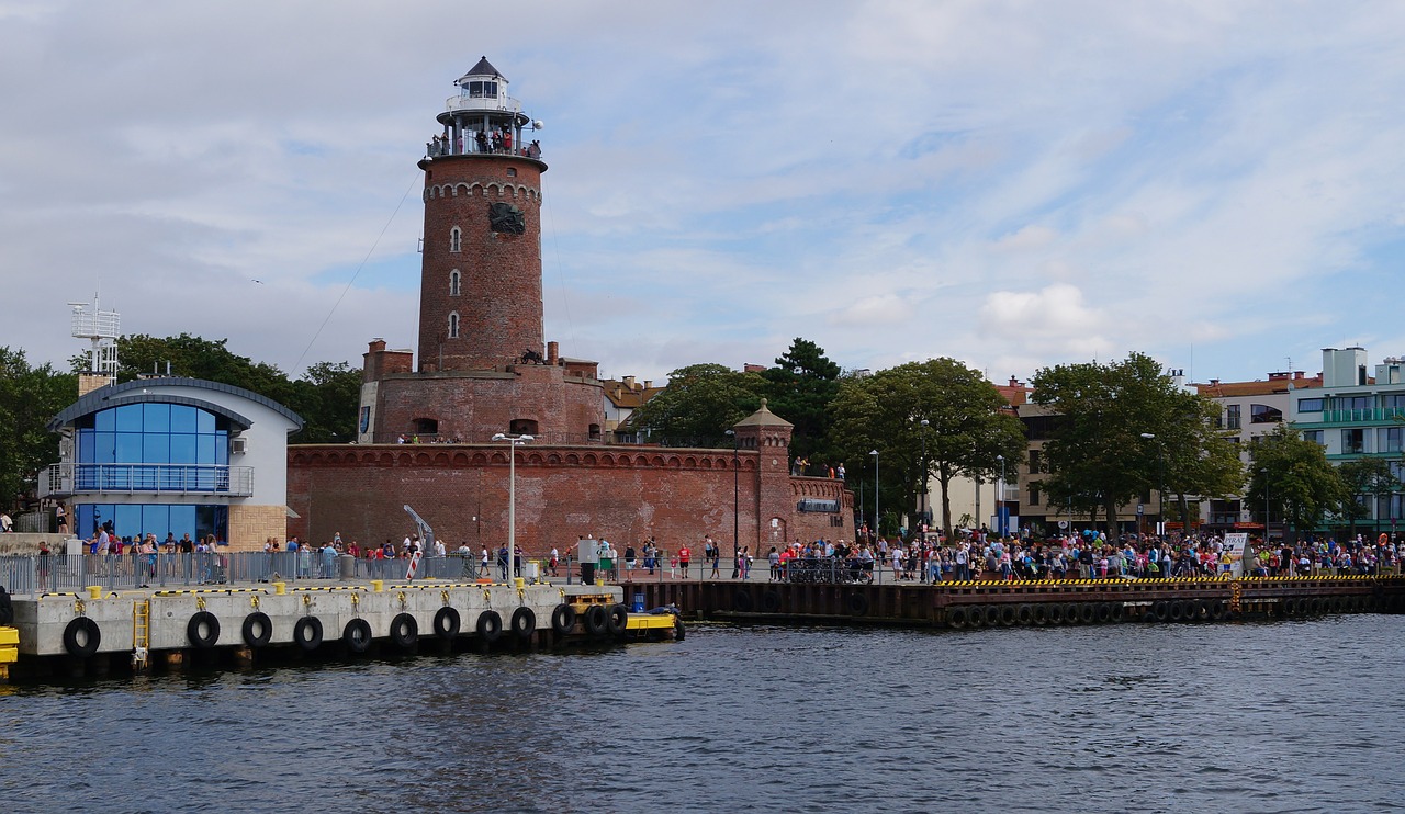 lighthouse port kolobrzeg free photo