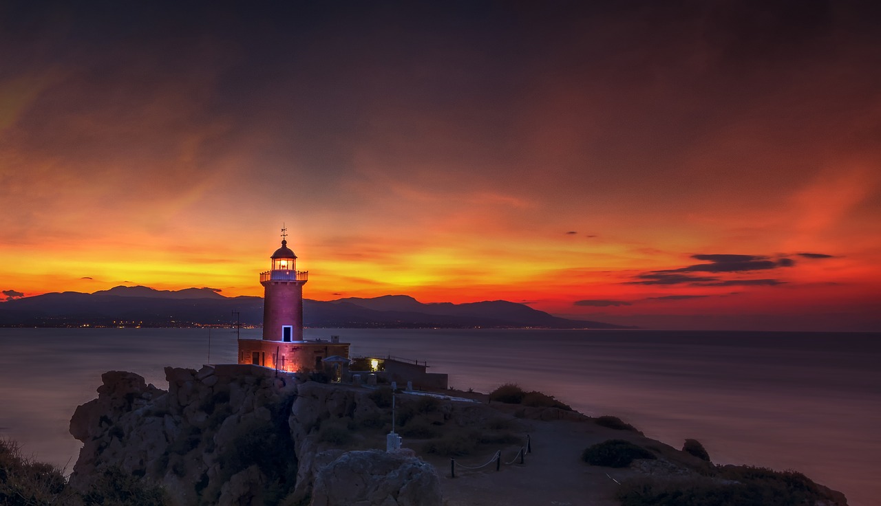 lighthouse  greece  sea free photo