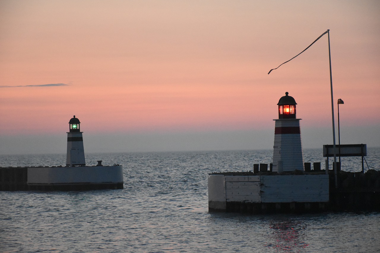 lighthouse  evening  water maritim free photo