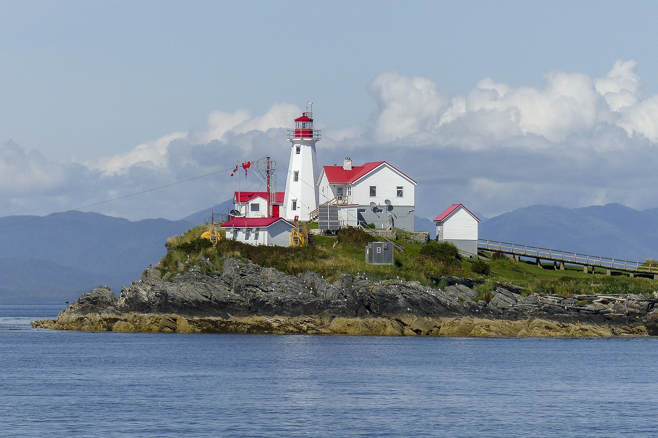 lighthouse green island british columbia free photo