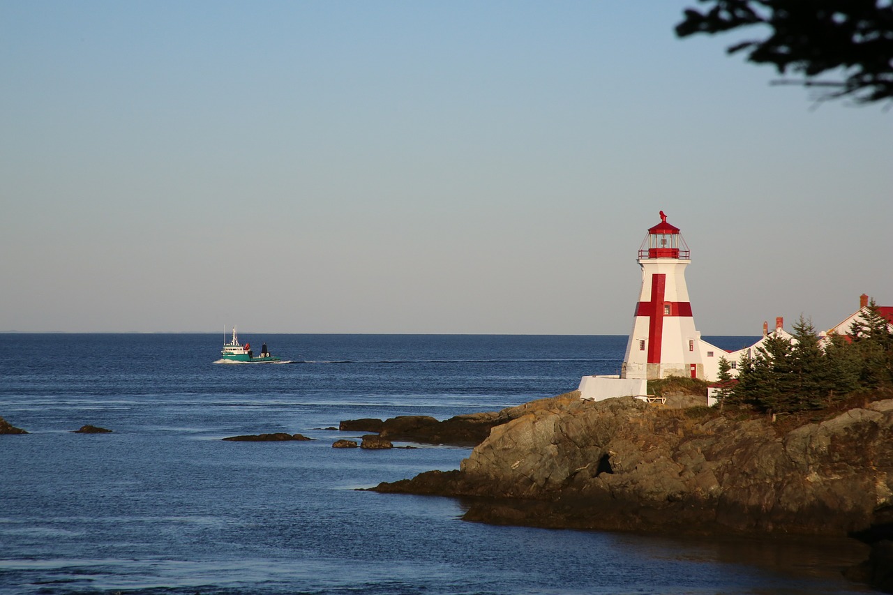 lighthouse canada evening free photo