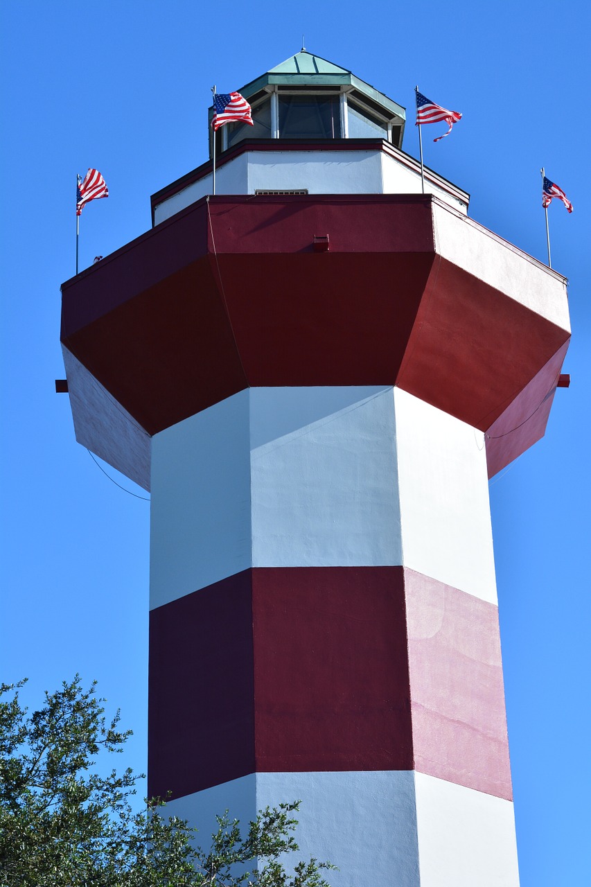 lighthouse red white free photo