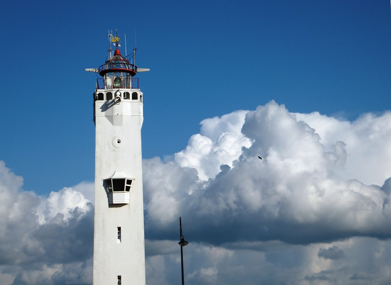 lighthouse air clouds free photo