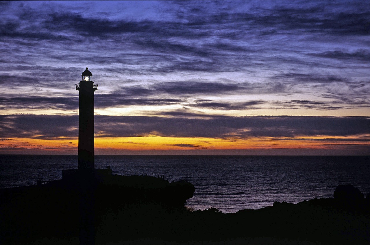 lighthouse light dark free photo