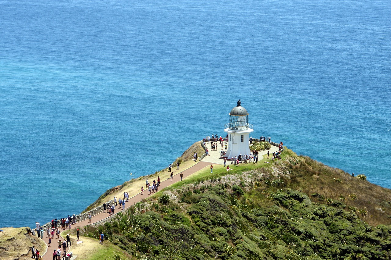 lighthouse sea new zealand free photo