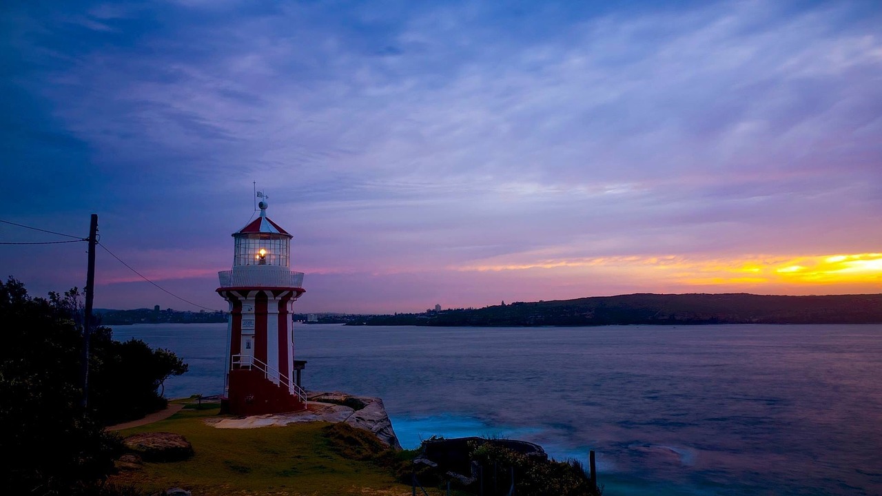 lighthouse sunset nature free photo