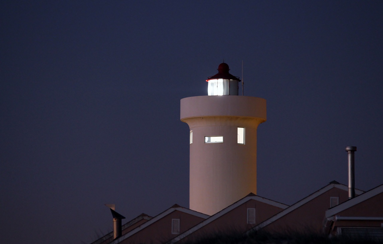 lighthouse light night free photo