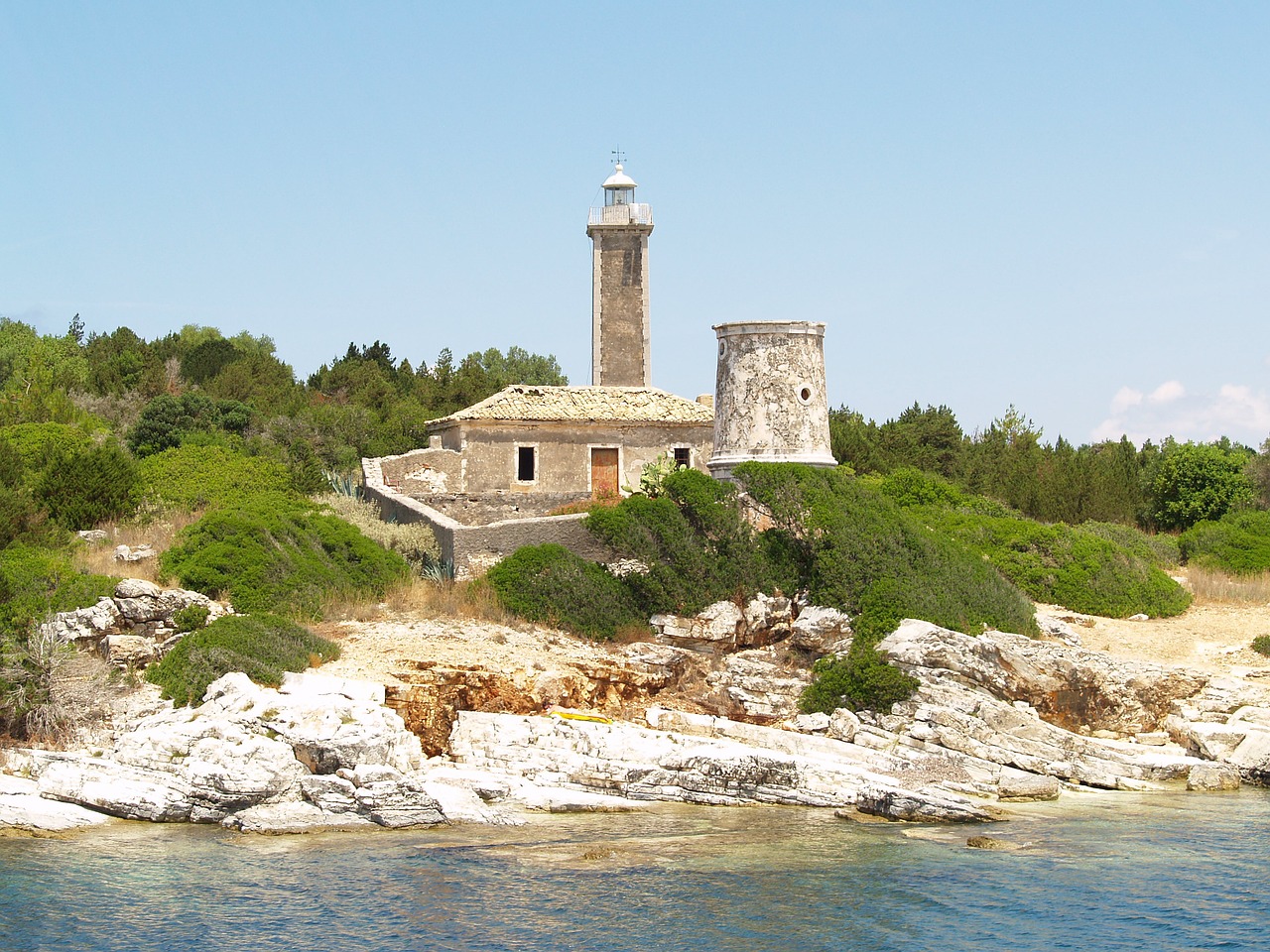 lighthouse coast greece free photo