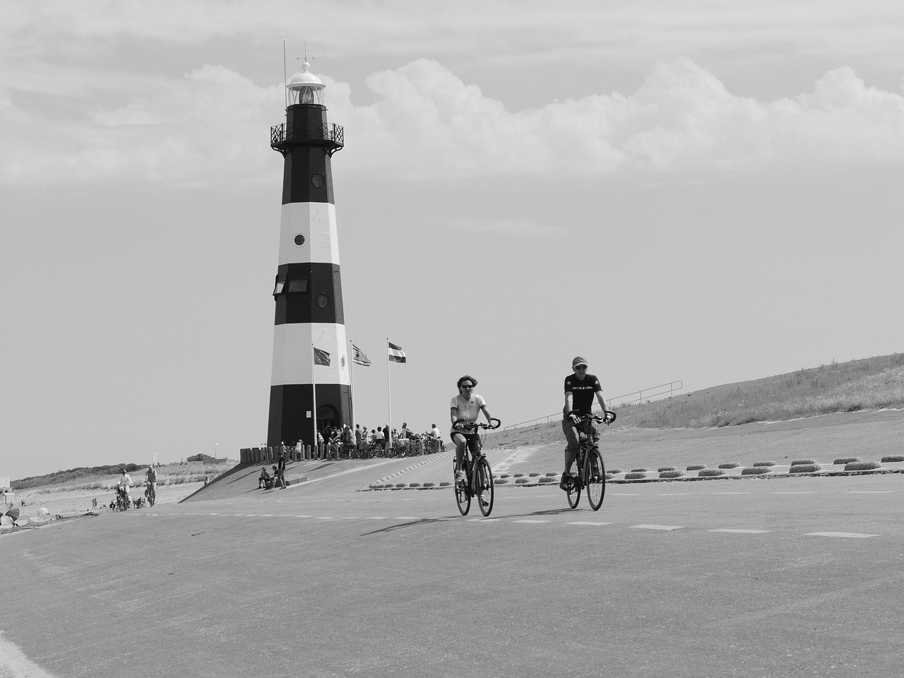 lighthouse bike summer free photo