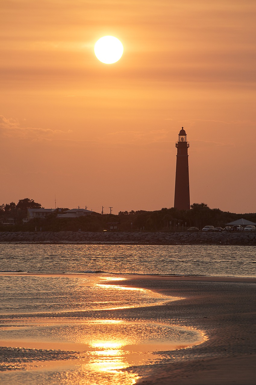 lighthouse ponce inlet ocean free photo