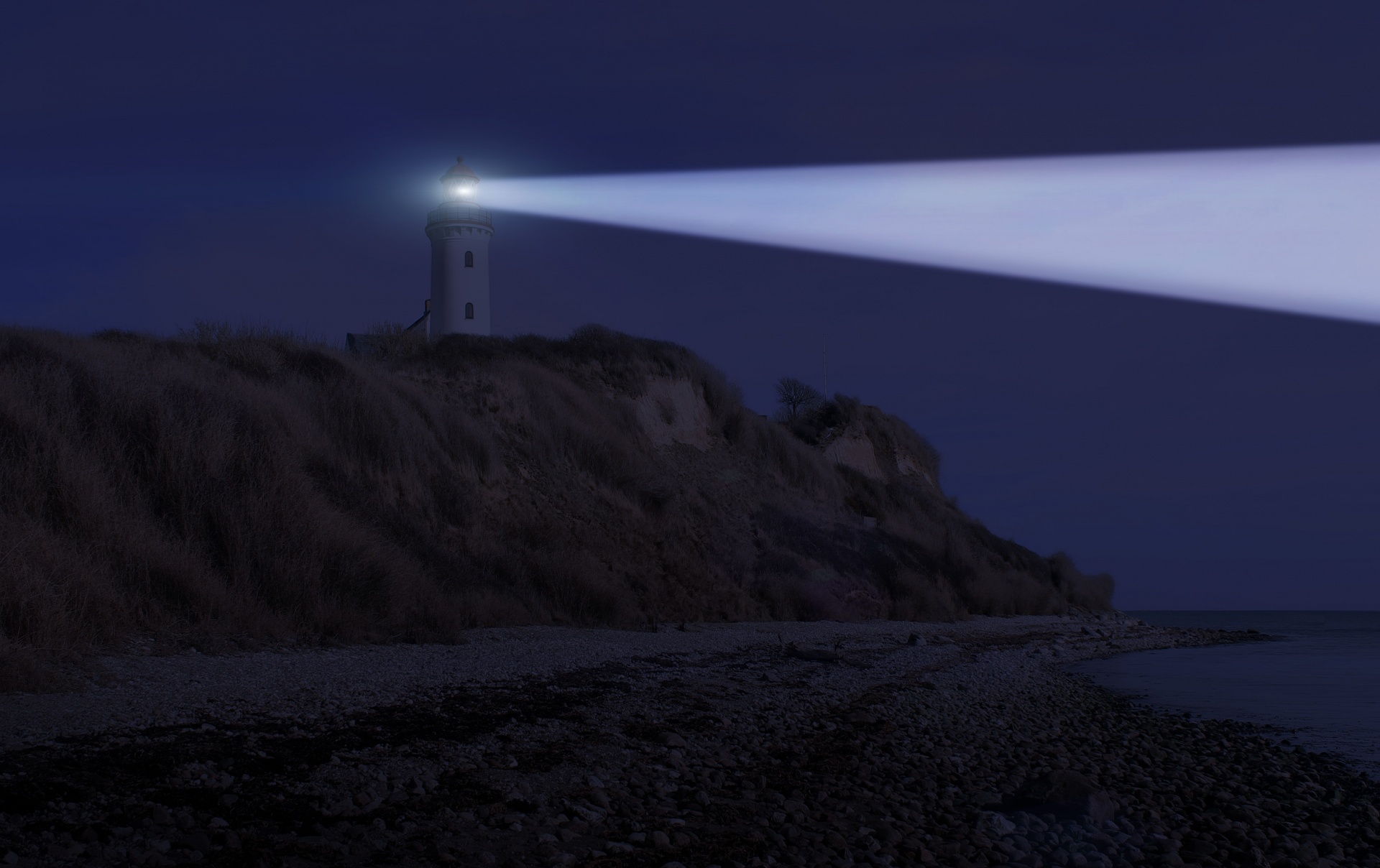 lighthouse coast beach free photo