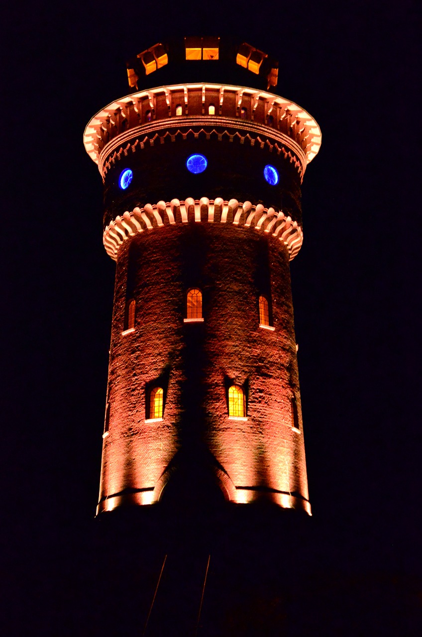 lighting water tower tower free photo