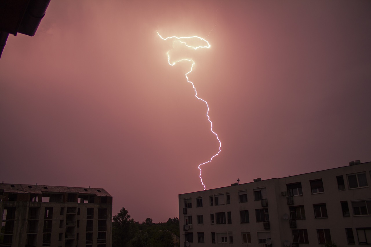 lightning nature storm free photo