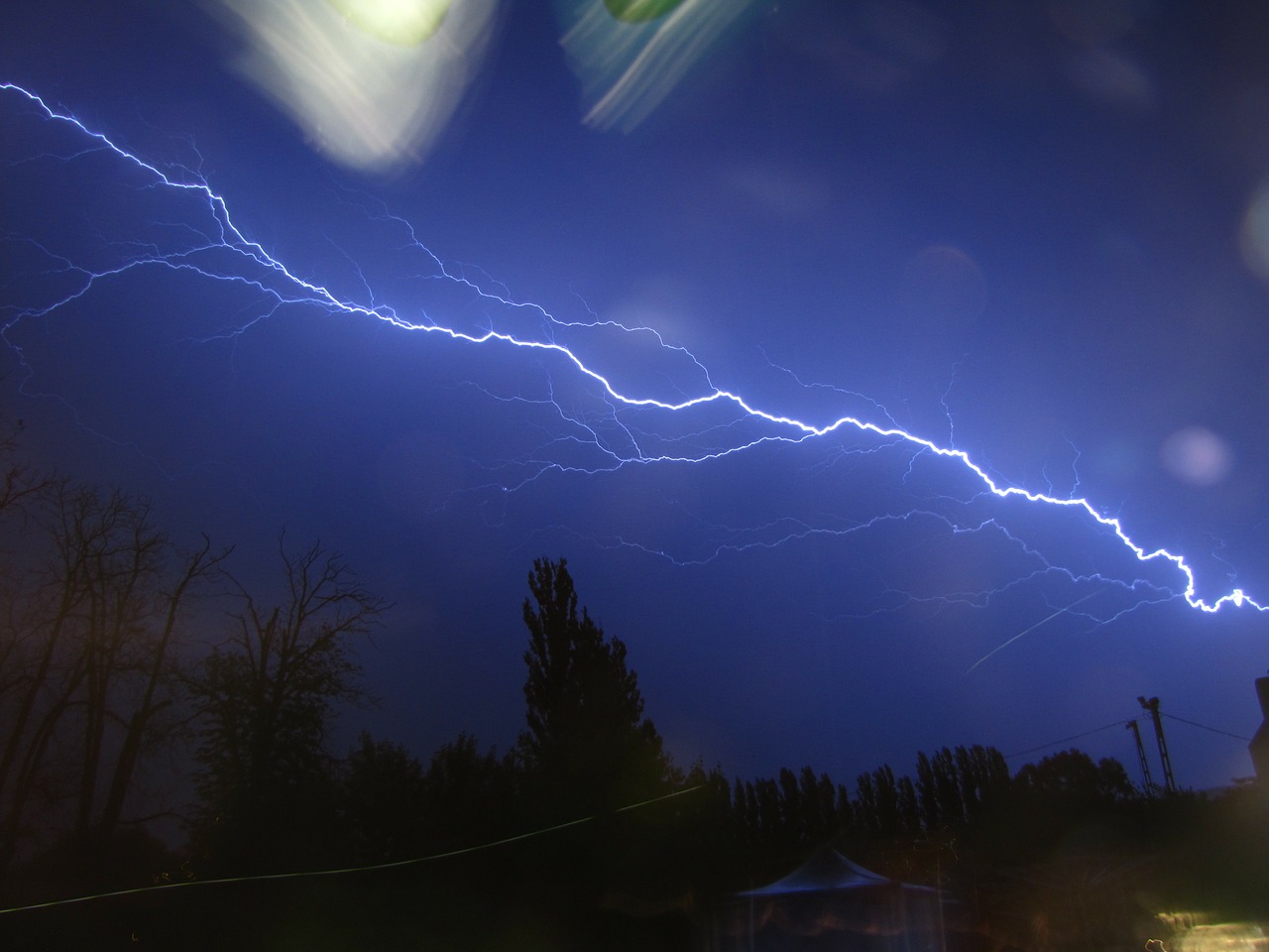 lightning storm in the evening free photo