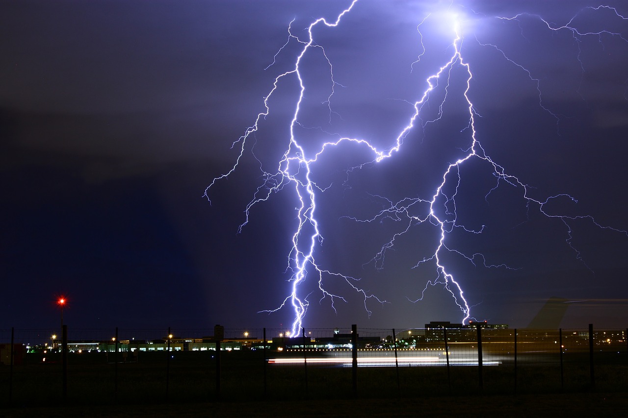 lightning strike night free photo