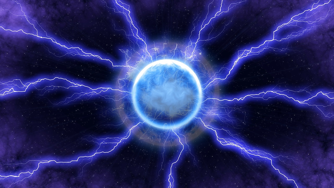 lightning energy blue free photo